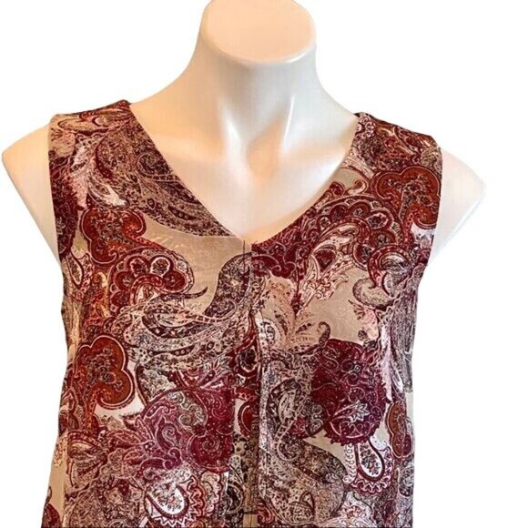 Roz & Ali Sleeveless Top with Chiffon Overlay Women's Size Medium - Picture 5 of 8